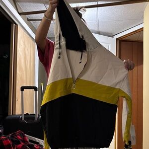Zara Black and Yellow Colorblock Jacket